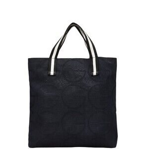 Gucci GG Logo Tote Bag Black White Canvas